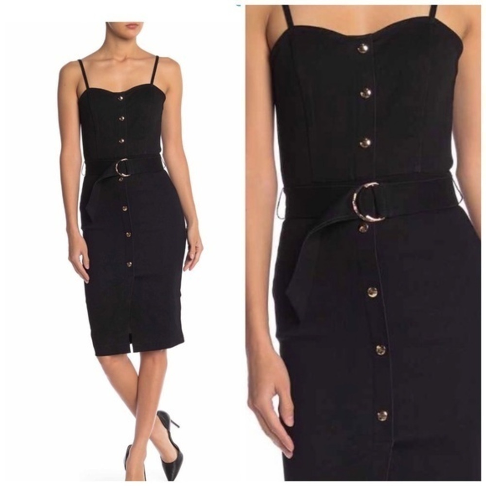 Dark denim midi dress - Picture 6 of 7